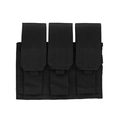 Schwarze taktische Dreifach-Magazintasche aus Nylon für MOLLE-Westen und Gürtel - Schwarz