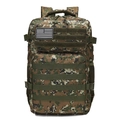 Tactical hiking backpack with digital camouflage pattern and removable flag patch - Jungle Digital