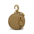 Tactical water-resistant coyote brown mini pouch with a durable snap hook for outdoor use - Tan