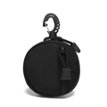Black water-resistant tactical coin purse with durable nylon and swivel snap hook - Black