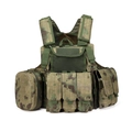 Tactical jungle camouflage vest with modular pouches and breathable mesh lining - Ruins Green (FG)