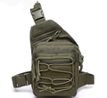 Tactical military green sling bag with multiple zippered compartments and sturdy straps - Army Green