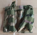 Tactical double mag pouch in multicam pattern with bungee cord and drainage holes - Double Pouch-Ruins Green Camo