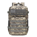 Tactical camouflage hiking backpack with MOLLE system and US flag patch in digital camo - ACU Color