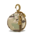 Waterproof nylon tactical round coin pouch in woodland camouflage with snap hook - CP Camouflage
