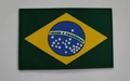 Vista detallada del parche táctico bandera de Brasil en PVC con relieve 3D y cierre de velcro - Brasil