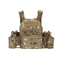 Multicam tactical vest with MOLLE system and quick release buckles in multicam pattern - CP Camouflage