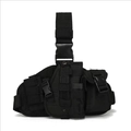 Borsello tattico da gamba in nylon nero con sistema MOLLE e cinghie a sgancio rapido - Nero