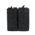 Porta caricatore doppio tattico M4 con sistema MOLLE e corde elastiche regolabili - Nero