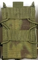 Vista frontale della tasca tattica Molle Multicam con corde elastiche di regolazione - Rovina Verde/FG
