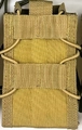 Vue de près de la pochette tactique en nylon avec sangles Molle et cordon élastique - Sable
