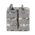 Detail of ACU camouflage dual mag pouch with elastic cord and MOLLE webbing - ACU Camouflage