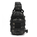 Taktische Oxford-Brusttasche mit dunkelgrauem Camo-Muster und MOLLE-System - Schwarz Multicam