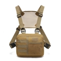 Zaino a gilet tattico in nylon kaki con sistema MOLLE e schienale in rete traspirante - Sabbia
