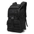 Zaino da trekking tattico nero 55L con sistema MOLLE e spallacci imbottiti - 55L / Nero