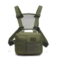 Zaino tattico pettorale verde oliva con schienale in rete traspirante e sistema MOLLE - Verde Militare