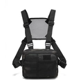 Tactical dark camouflage vest backpack featuring adjustable straps and MOLLE webbing - Black Multicam