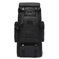 Zaino tattico da trekking nero 75L con sistema MOLLE e tessuto in nylon resistente - 56-75L / Nero