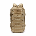 Mochila táctica de senderismo en color caqui con sistema MOLLE y tela oxford resistente - 20-35L / Barro/Amarillo