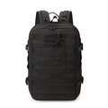 Mochila táctica negra con sistema MOLLE y cordones de compresión para senderismo al aire libre - 36-55L / Negro