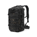 Zaino tattico da escursionismo mimetico nero con sistema Molle e spallacci traspiranti - 20-35L / Multicam Nero