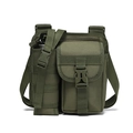 Waterproof military green oxford fabric tactical shoulder bag with side water bottle holder - Army Green