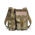 Waterproof woodland camouflage tactical crossbody bag with side water bottle holder - CP Camouflage