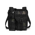 Sac de poitrine tactique imperméable en camouflage sombre avec porte-bouteille - Camouflage CP Noir