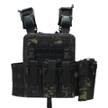 Multicam Black 6094 tactical plate carrier with MOLLE system and quick-release buckles - One Size / Black CP Camouflage