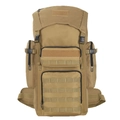 Tactical 30L backpack in khaki nylon with MOLLE system for hiking and camping use - Tan