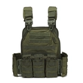 Olive Drab 6094 tactical vest with 1000D fabric, MOLLE system and magazine pouches - One Size / Army Green