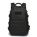 Zaino tattico nero impermeabile con sistema MOLLE e manico in corda intrecciata - 36-55L / Nero