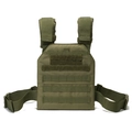 Olive drab tactical Molle vest expansion panel with loop field for patch attachment - One Size / Army Green (Without Board)