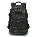 Water-resistant tactical backpack in dark camouflage pattern with MOLLE system and velcro area - 36-55L / Black CP Camo