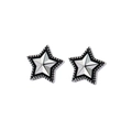 Orecchini a perno a stella retrò in acciaio inossidabile con design nero e argento - Forma di Stella (XYE0031)