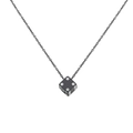 Collier unisexe avec pendentif dé en acier inoxydable noir et longue chaîne à maillons - Style de Dé Noir (XYN0172)