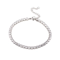 Bracciale tennis argento 4mm con zirconi tondi e chiusura a moschettone regolabile per donna - Stile Tennis Argento Classico (XYB0095)