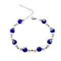 Bracciale in acciaio al titanio con perline blu malocchio e perle per uomo e donna - Stile Perla Malocchio (XYB0117)