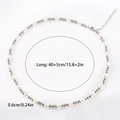 Detail of faux pearl and silver metal bead choker necklace with lobster clasp - 6mm Diameter Style (XYN0276-6mm)