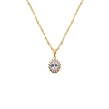 Collier élégant en titane doré avec pendentif ovale orné d'une pierre de naissance - Avril-Blanc