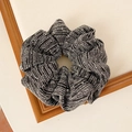 Elastico per capelli nero e argento con strass scintillanti su cornice in legno - 1# Argento