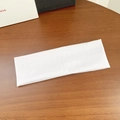 Soft elastic white sports headband for yoga and fitness displayed on a wooden surface - 5# White