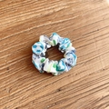 Soccer themed scrunchie with blue and green cartoon earth and stars on white fabric - Hand-drawn Universe (11#)