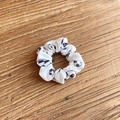 White football pattern scrunchie with sporty soccer print for girls pony tails - White Soccer (15#)
