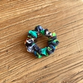 Chic soccer pattern fabric hair scrunchie with colorful prints and elastic texture - Black Print (17#)