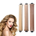 Set de 3 bigoudis sans chaleur en velours champagne et marron pour des boucles naturelles - Multicolore 1