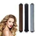 Kit de 3 bigoudis sans chaleur en marron, noir et bleu pour des cheveux bouclés - Multicolore 2