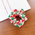 Haargummi aus Satin mit Karomuster in Rot, Grün und Weiß für festliche Weihnachten - Basis Haarkreis / Rot Grün Rautenmuster