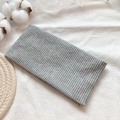 Minimalist grey ribbed knit wide headband hair accessory for women in winter style - Light Gray
