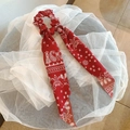 Rotes Haar-Scrunchie mit Paisley-Muster und langem Band im französischen Boho-Stil - 1#Rot